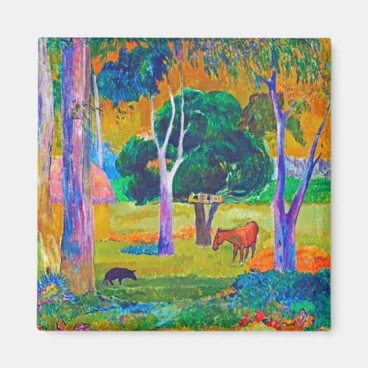 Landschaft mit Schweinefleisch und Pferd, Gauguin Magnet (Vorne)