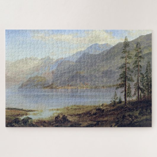 Landschaft mit See, Albert Bierstadt Puzzle (Horizontal)