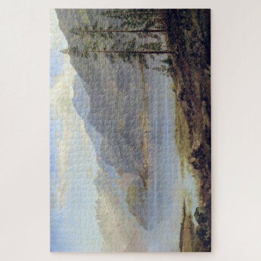 Landschaft mit See, Albert Bierstadt Puzzle (Vertikal)