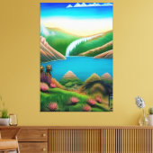Landschaft mit See und Berge Leinwanddruck (Insitu (Wohnzimmer))