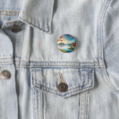 Landschaft mit See und Hütte Button (Beispiel)