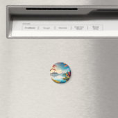 Landschaft mit See und Hütte Magnet (In Situ (Geschirrspüler))