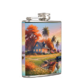 Landschaft mit See und Palmen-34219 Flachmann (Rechts)