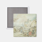 Landschaft mit Sinti und Roma Fortune Tellers Magnet (Vorderseite/Rückseite)