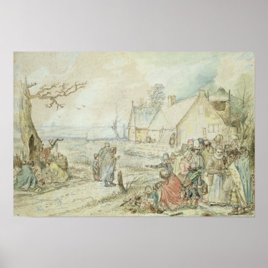 Landschaft mit Sinti und Roma Fortune Tellers Poster (Vorne)