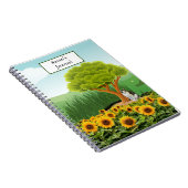 Landschaft mit Sonnenblumen / Name-Journal hinzufü Notizblock (Rechte Seite)
