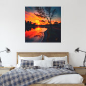 Landschaft mit Sonnenuntergang Vier Leinwanddruck (Insitu (Schlafzimmer))