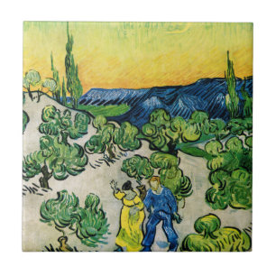 Landschaft mit spazierendem Paar von Vincent van G Fliese