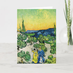 Landschaft mit spazierendem Paar von Vincent van G Karte