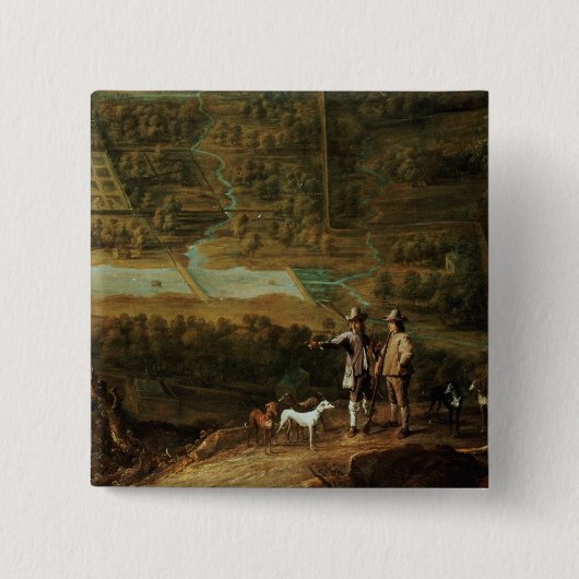 Landschaft mit Sportlern Button (Vorderseite)