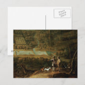 Landschaft mit Sportlern Postkarte (Vorne/Hinten)