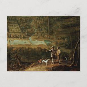 Landschaft mit Sportlern Postkarte