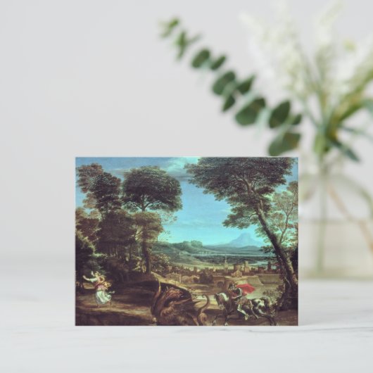 Landschaft mit St.George und dem Drachen, c.1610 Postkarte (Stehend Vorderseite)