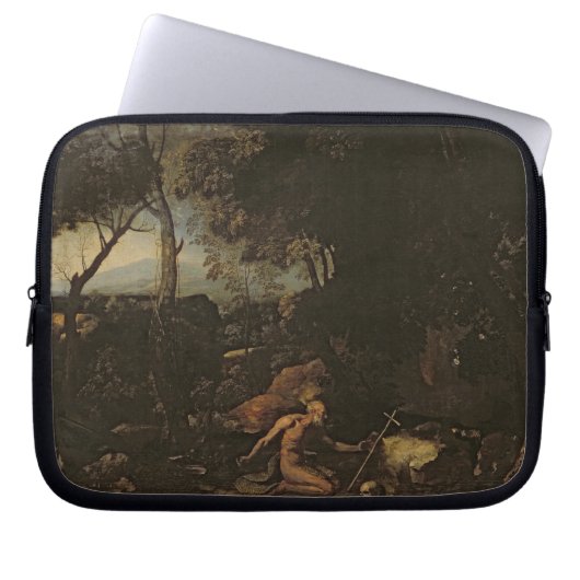 Landschaft mit St Jerome Laptopschutzhülle (Vorderseite)