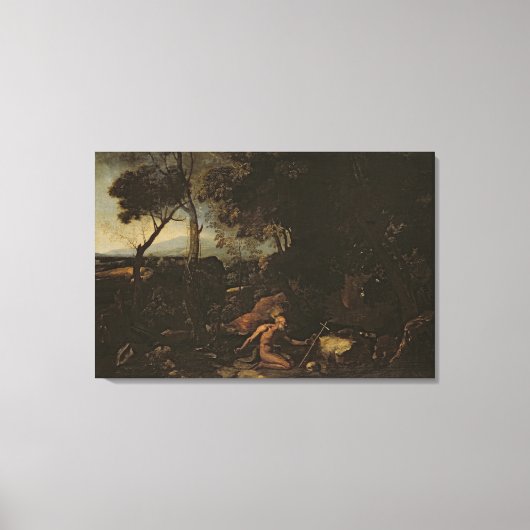 Landschaft mit St. Jerome Leinwanddruck (Vorderseite)