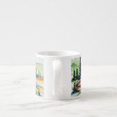 Landschaft mit Stadt- und Zypressenbäumen Espressotasse (Rückseite)