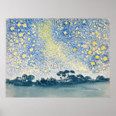 Landschaft mit Sternen - Retro Eleganz Poster (Vorne)