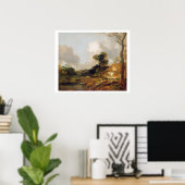 Landschaft mit Stream und Weir (Öl auf Leinwand) Poster (Heimbüro)