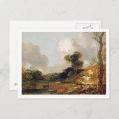 Landschaft mit Stream und Weir (Öl auf Leinwand) Postkarte (Vorne/Hinten)