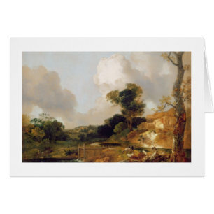 Landschaft mit Strom und Wehr (Öl auf Leinwand)