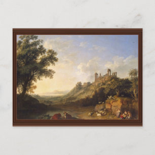 Landschaft mit Tempelruinen auf Sizilien (Tal T Postkarte