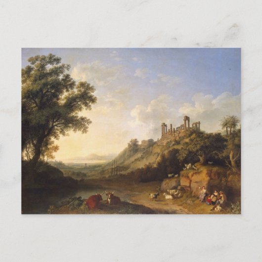 Landschaft mit Tempelruinen auf Sizilien (Tal T Postkarte (Vorderseite)