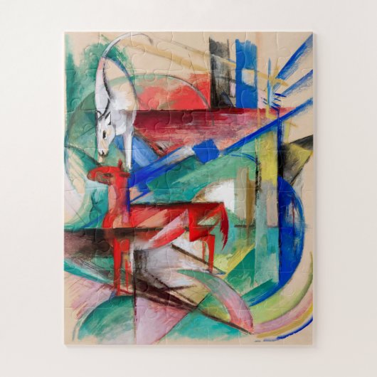 Landschaft mit Tieren von Franz Marc Puzzle (Vertikal)