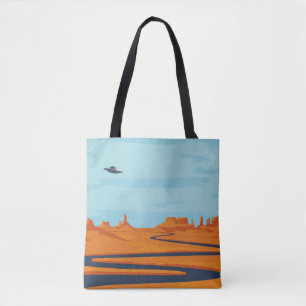 Landschaft mit verlassenem Tal, Bergen, dunklem w Tasche
