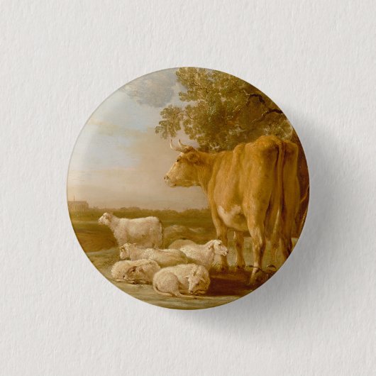 Landschaft mit Vieh Aelbert Cuyp Button (Vorderseite)
