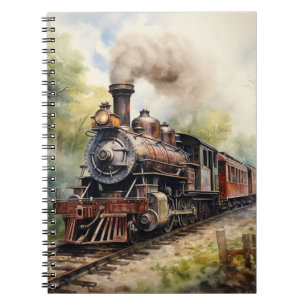 Landschaft mit viktorianischer Eisenbahn Notizblock