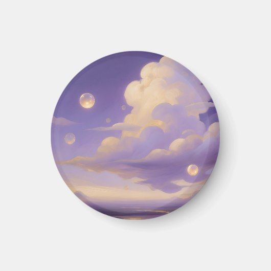 Landschaft mit violetter Wolke Magnet (Vorne)