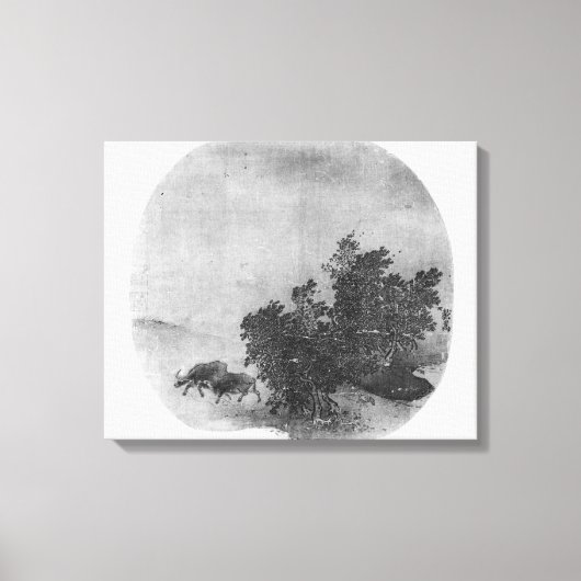 Landschaft mit Wasserbüffel, Song-Dynastie Leinwanddruck (Vorderseite)