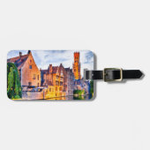 Landschaft mit Wasserkanal in Brügge Gepäckanhänger (Vorderseite horizontal)