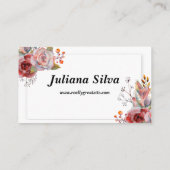 Landschaft mit weißer und brauner Blumenkarte Begleitkarte (Rückseite)