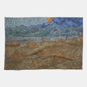 Landschaft mit Weizengarben und aufgehendem Mond Geschirrtuch