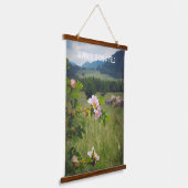 Landschaft mit wilden Rose und Kühen Wandteppich Mit Holzrahmen (Gewinkelt)