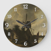 Landschaft mit Windmühle - Salomon Rombouts Große Wanduhr (Vorderseite)