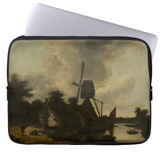 Landschaft mit Windmühle - Salomon Rombouts Laptopschutzhülle (Vorderseite)