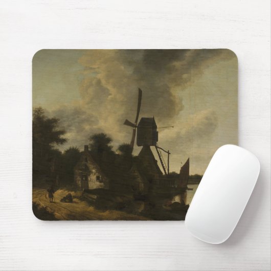 Landschaft mit Windmühle - Salomon Rombouts Mousepad (Mit Mouse)