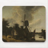 Landschaft mit Windmühle - Salomon Rombouts Mousepad (Vorne)