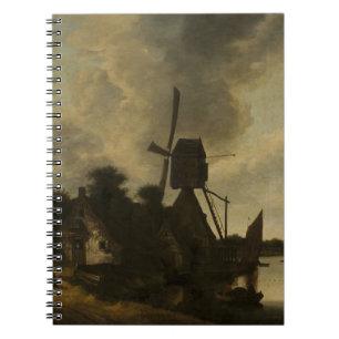 Landschaft mit Windmühle - Salomon Rombouts Notizblock
