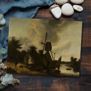 Landschaft mit Windmühle - Salomon Rombouts Postkarte