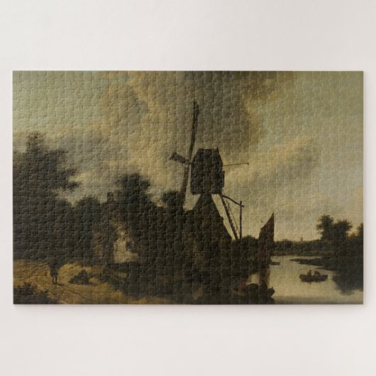 Landschaft mit Windmühle - Salomon Rombouts Puzzle (Horizontal)