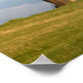 Landschaft mit Windmühlen und Schafen Poster (Ecke)