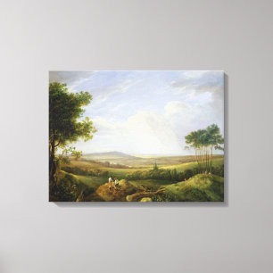 Landschaft mit Zahlen (Öl auf Platte) Leinwanddruck