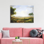 Landschaft mit Zahlen (Öl auf Tafel) Leinwanddruck (Insitu (Wohnzimmer))