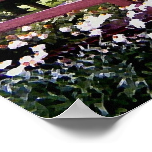 Landschaft mit Zaun und Blume Poster (Ecke)