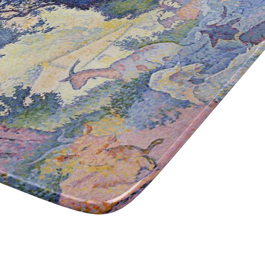 Landschaft mit Ziegen (von Henri-Edmond Cross) Schneidebrett (Ecke)