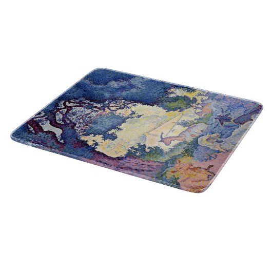 Landschaft mit Ziegen (von Henri-Edmond Cross) Schneidebrett (Ecke)
