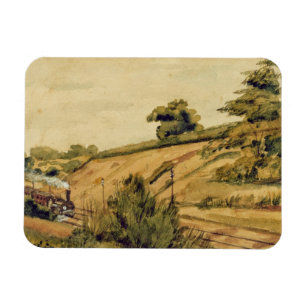 Landschaft mit Zug, 1854 (w/c und Bleistift auf Magnet